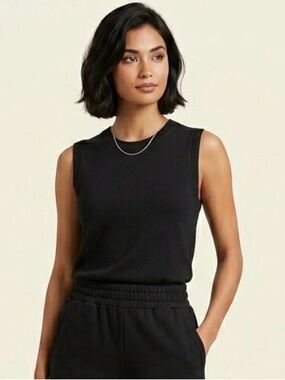 Philosophy Black Ribbed Sleeveless Tank Women’s small NWT